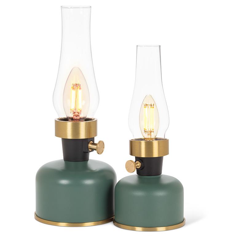 Lantern LED Lamp with Chimney - Green