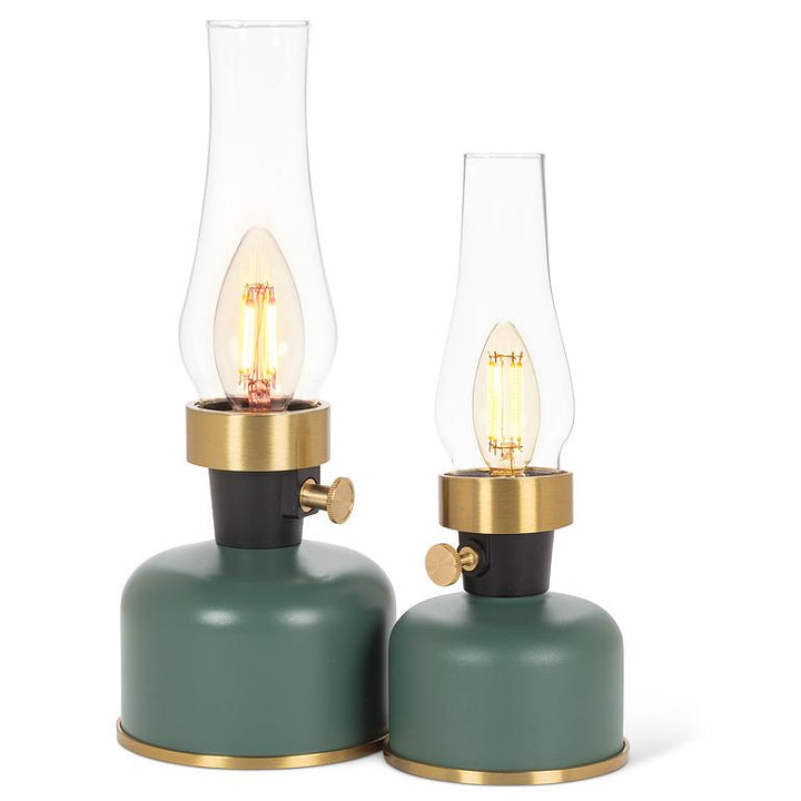 Lantern LED Lamp with Chimney - Green