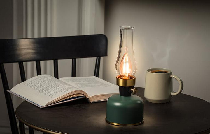 Lantern LED Lamp with Chimney - Green