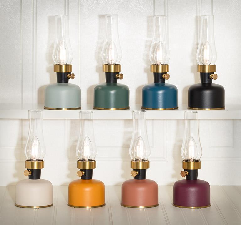 Lantern LED Lamp with Chimney - Blue
