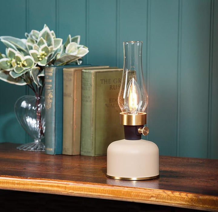 Lantern LED Lamp with Chimney - Ivory