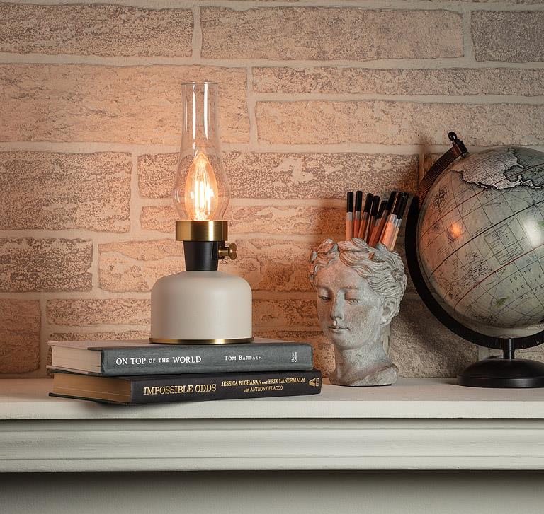 Lantern LED Lamp with Chimney - Ivory