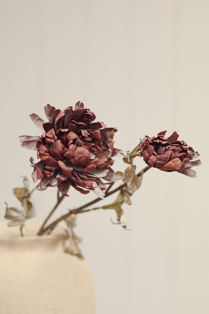 Blooming Dahlia Spray - Burgundy