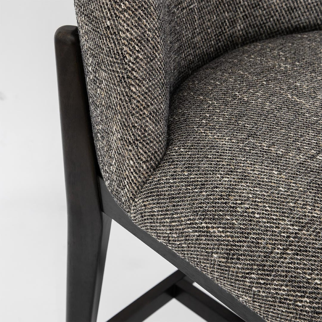 Fawcett Counter Stool - Pepper Fabric With Black Wood