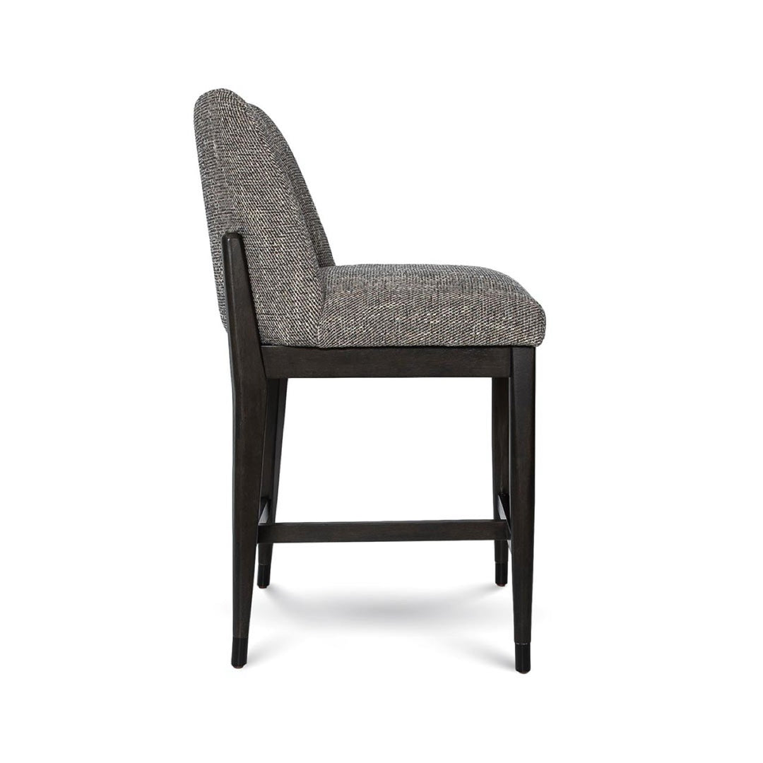 Fawcett Counter Stool - Pepper Fabric With Black Wood