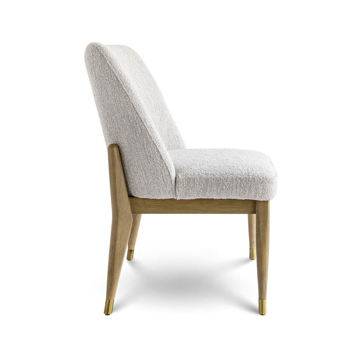 Fawcett Dining Chair - Taupe Boucle With Salted Oak Frame