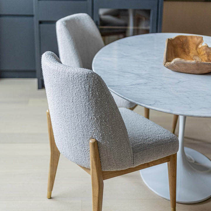 Fawcett Dining Chair - Taupe Boucle With Salted Oak Frame