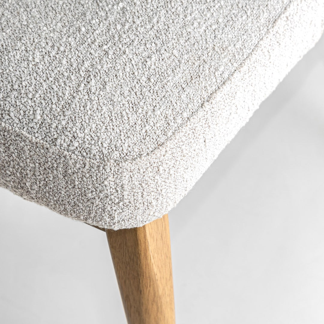 Fawcett Dining Chair - Taupe Boucle With Salted Oak Frame