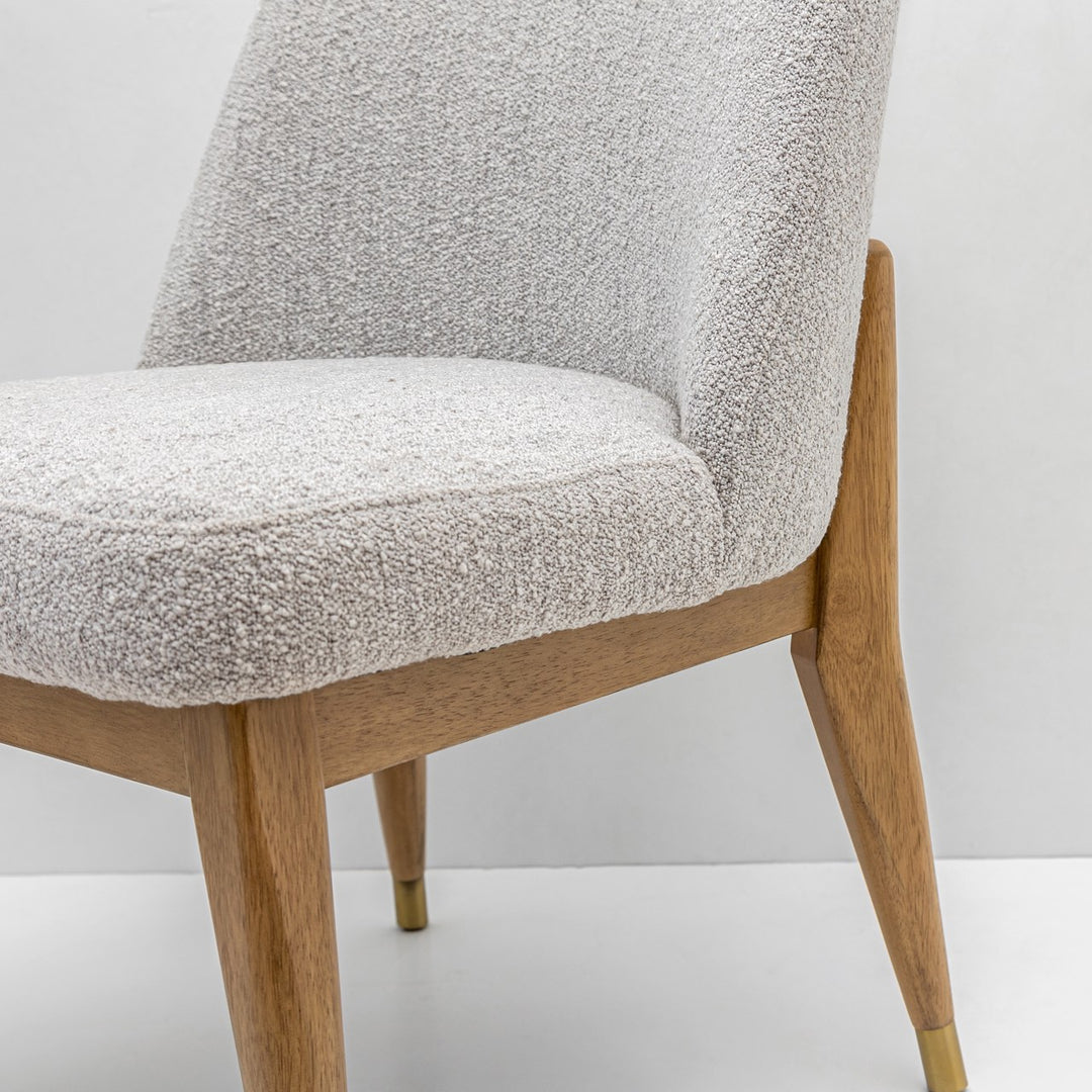 Fawcett Dining Chair - Taupe Boucle With Salted Oak Frame
