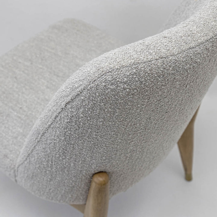 Fawcett Dining Chair - Taupe Boucle With Salted Oak Frame