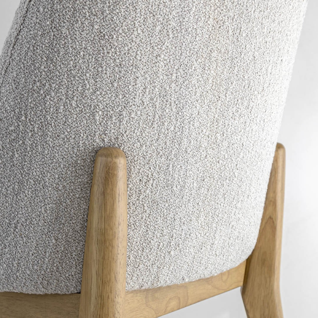 Fawcett Dining Chair - Taupe Boucle With Salted Oak Frame