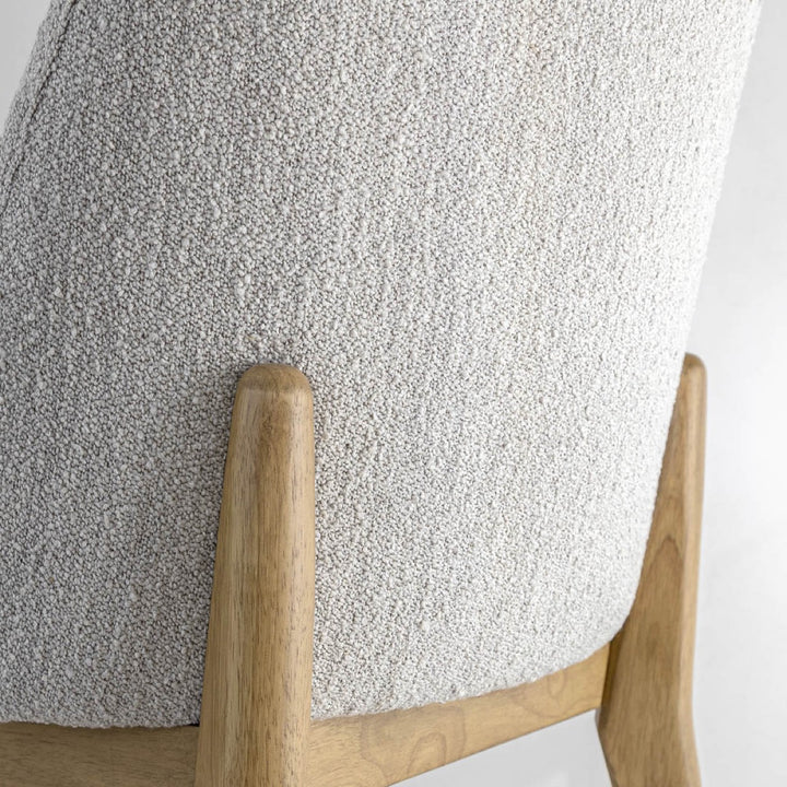 Fawcett Dining Chair - Taupe Boucle With Salted Oak Frame
