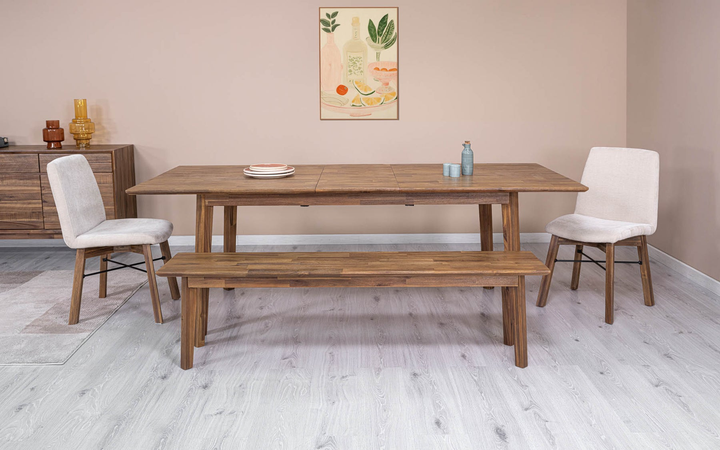Gia Extension Dining Table 71"L (102.4"L With 2 leaves) - Warm Pecan