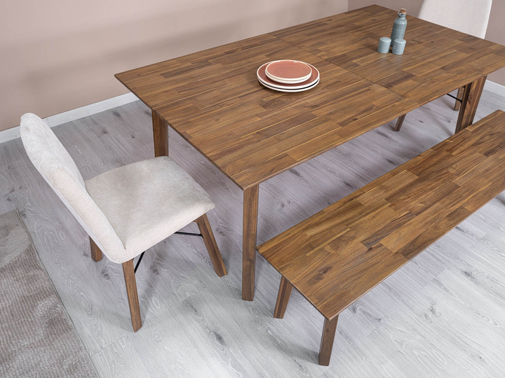 Gia Extension Dining Table 71"L (102.4"L With 2 leaves) - Warm Pecan