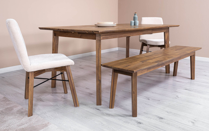 Gia Extension Dining Table 71"L (102.4"L With 2 leaves) - Warm Pecan