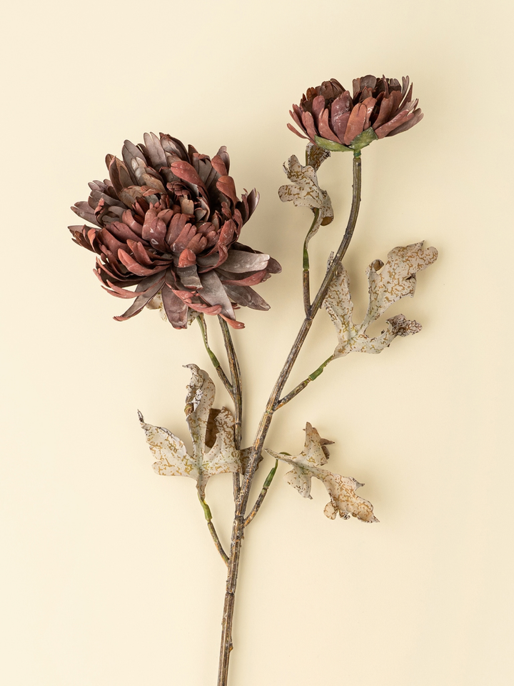 Blooming Dahlia Spray - Burgundy