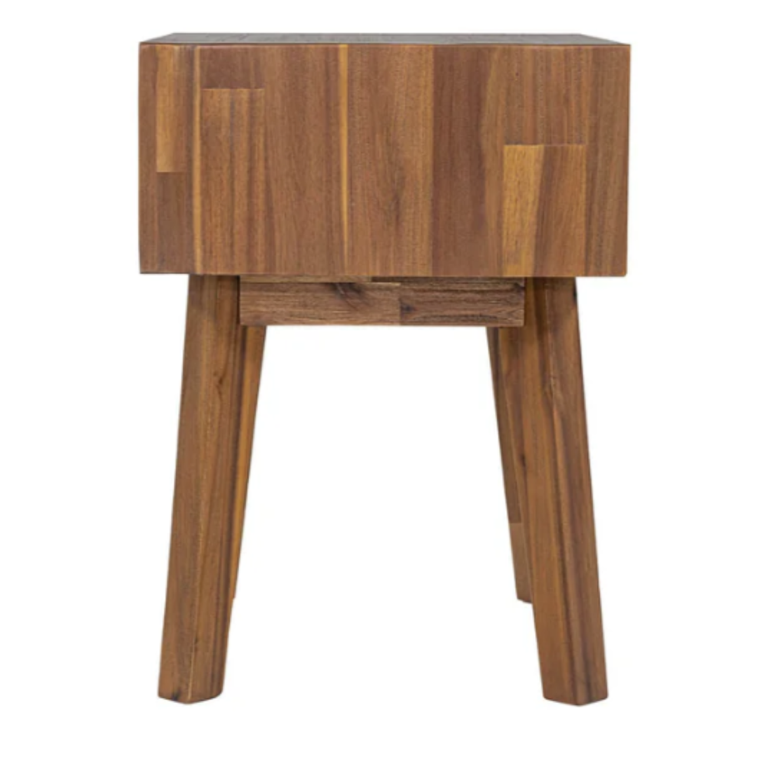Gia 1 Drawer Nightstand - Warm Pecan