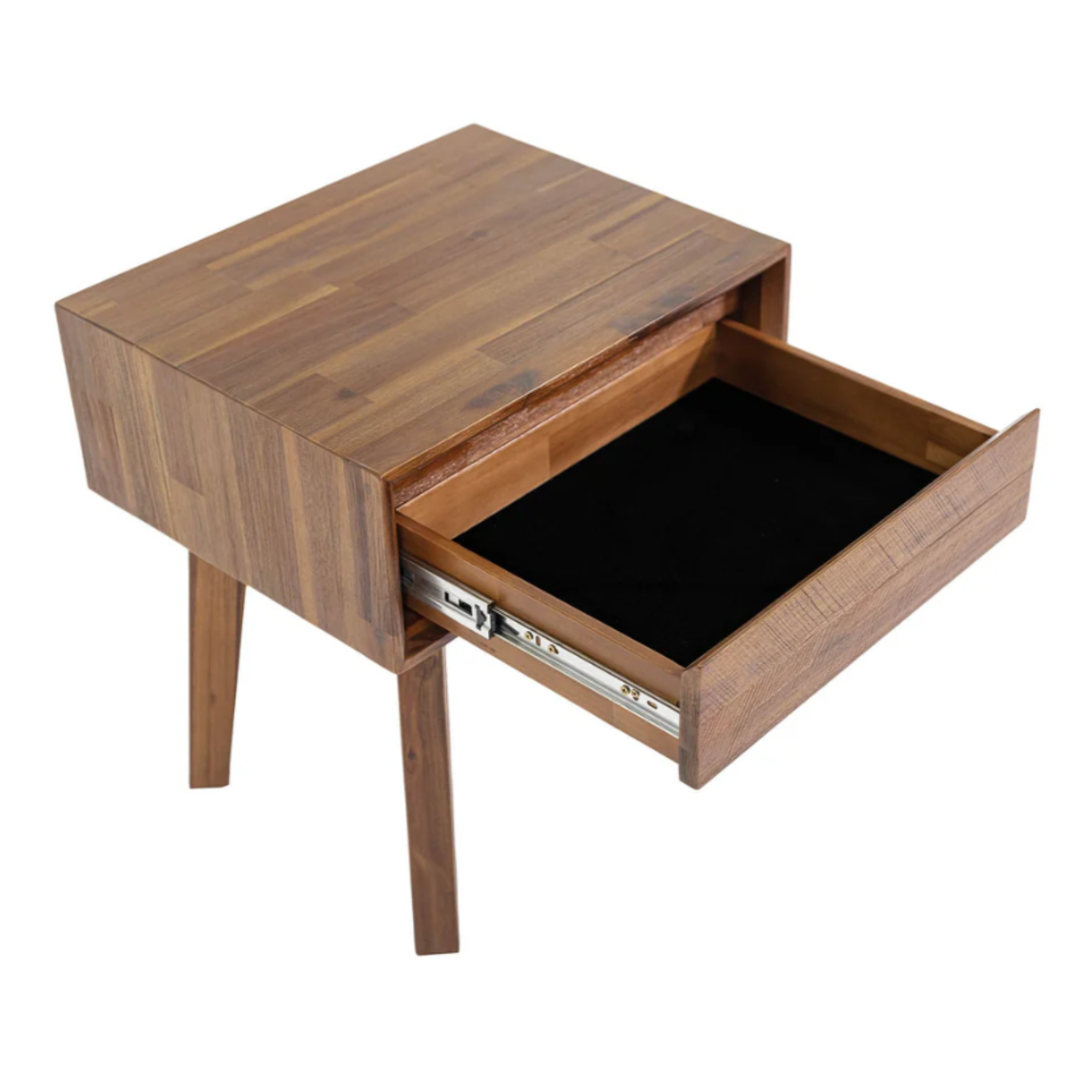 Gia 1 Drawer Nightstand - Warm Pecan