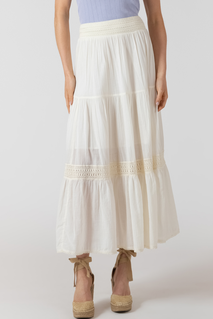 Dex Crochet Maxi Skirt - Ecru
