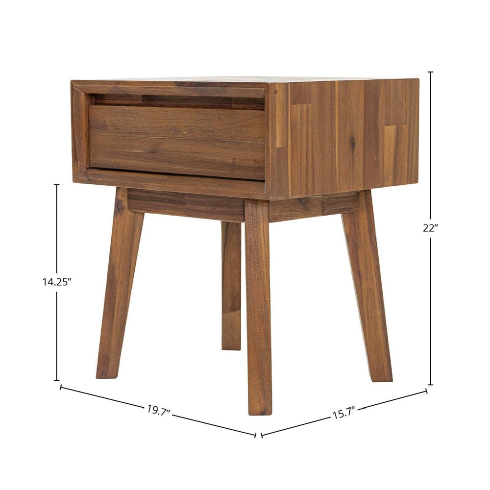 Gia 1 Drawer Nightstand - Warm Pecan
