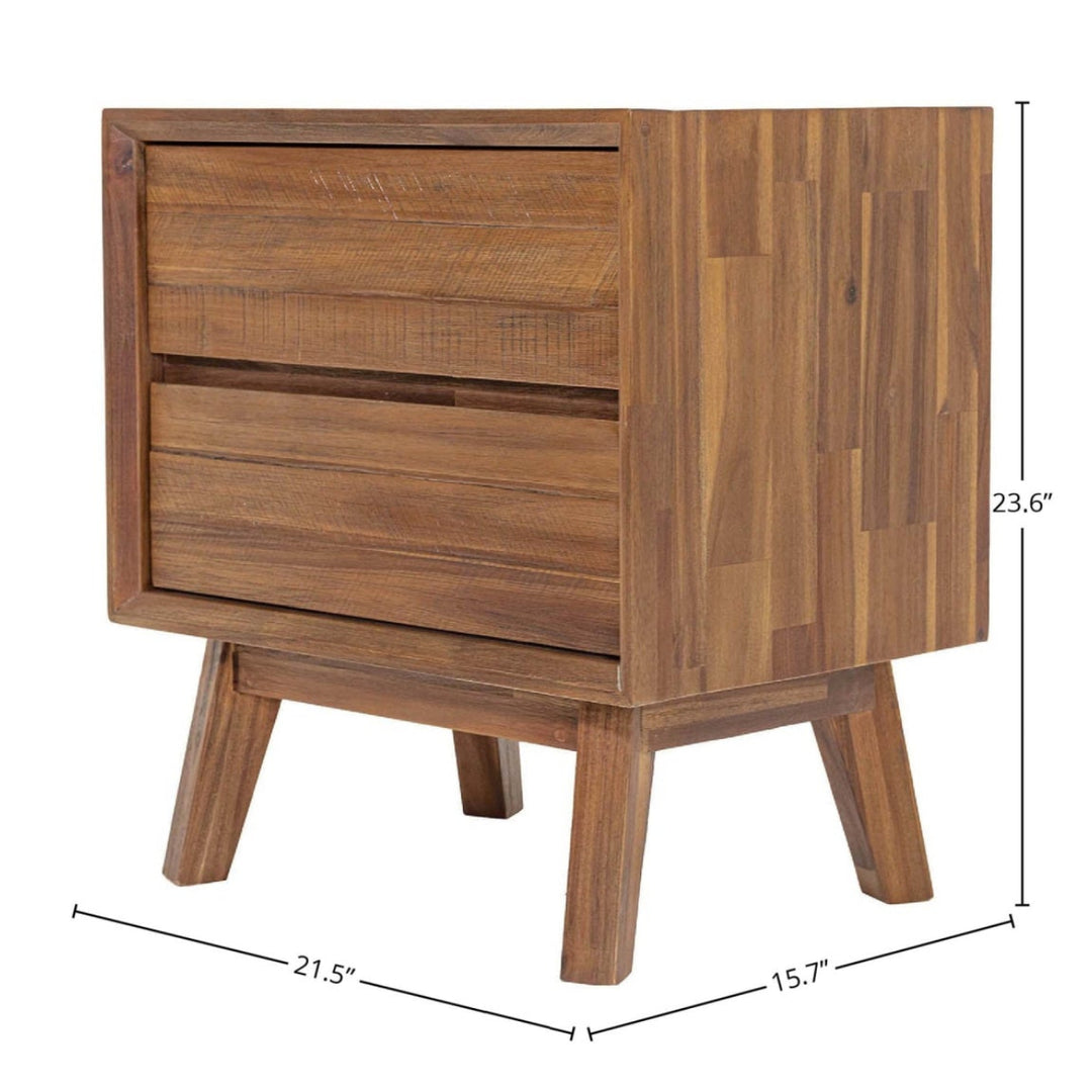 Gia 2 Drawer Nightstand - Warm Pecan