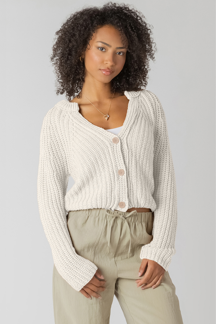 Room 34 Button Front Cardigan - Natural