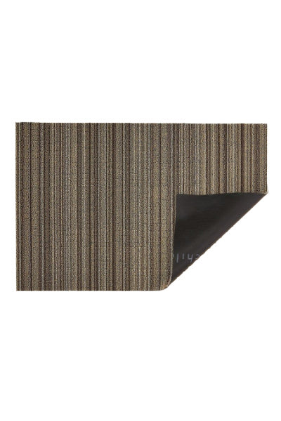 Chilewich Mushroom Skinny Stripe Shag Indoor, Outdoor Mat