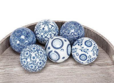 Blue and White Decorative Porcelain Balls