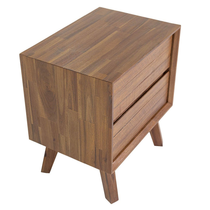Gia 2 Drawer Nightstand - Warm Pecan