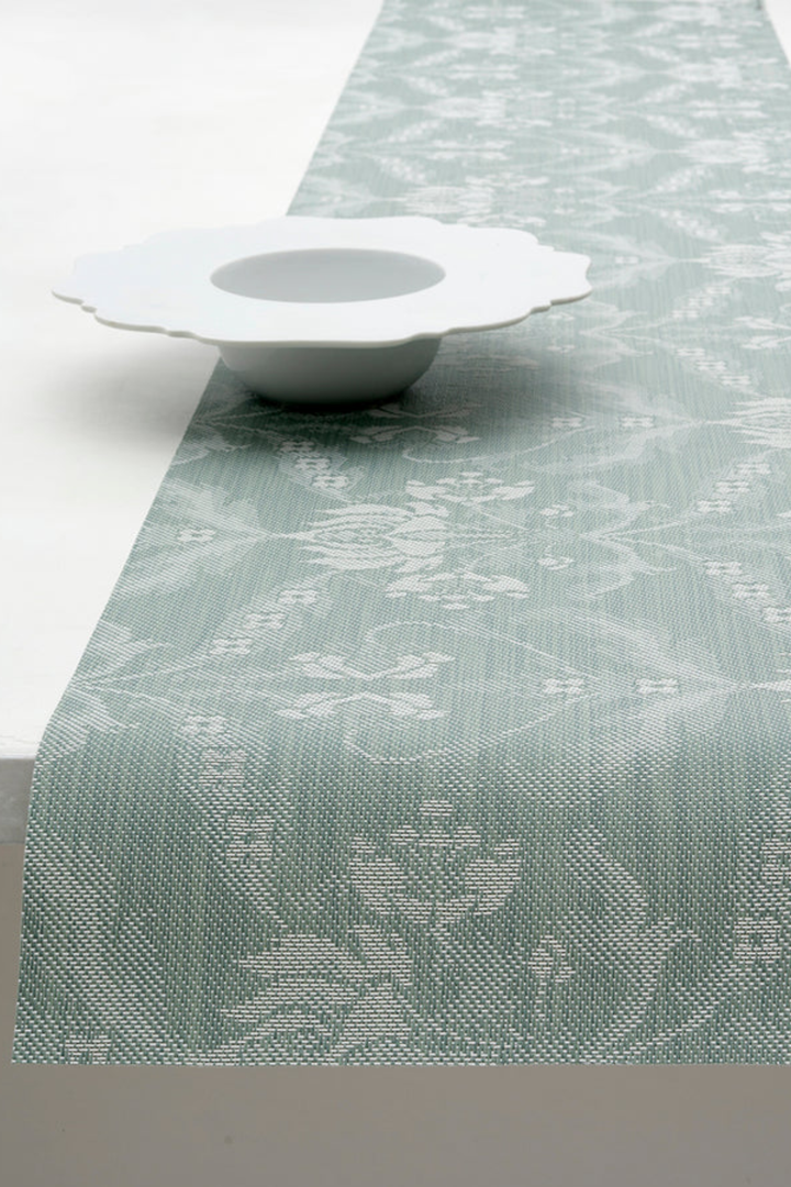 Chilewich Damask Table Runner, Abalone - 14" X 72"