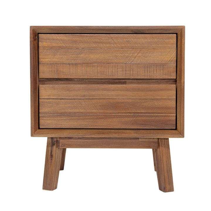 Gia 2 Drawer Nightstand - Warm Pecan