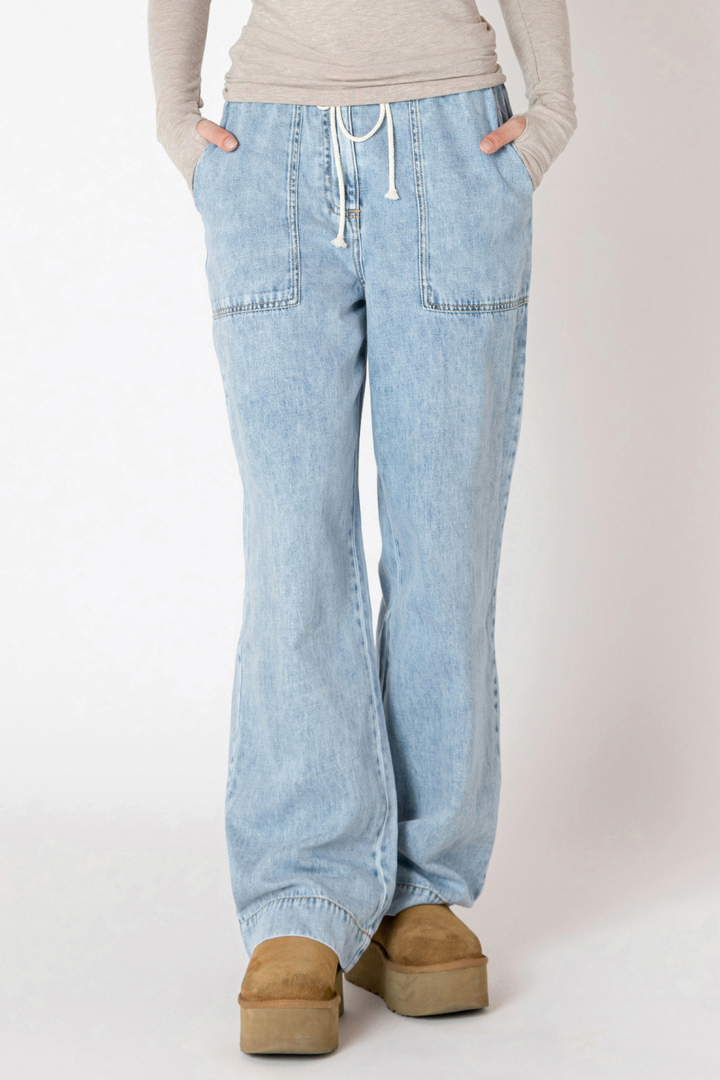 Dex Wide Leg Denim Pant - Washed Blue