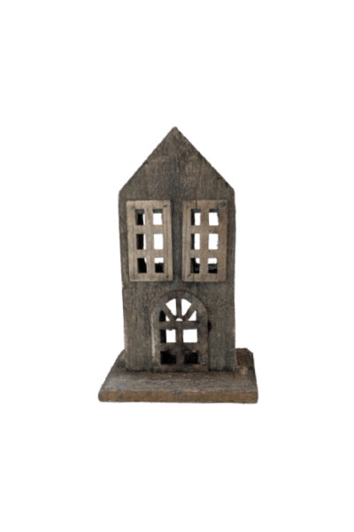 Rustic Wood House - 7"H