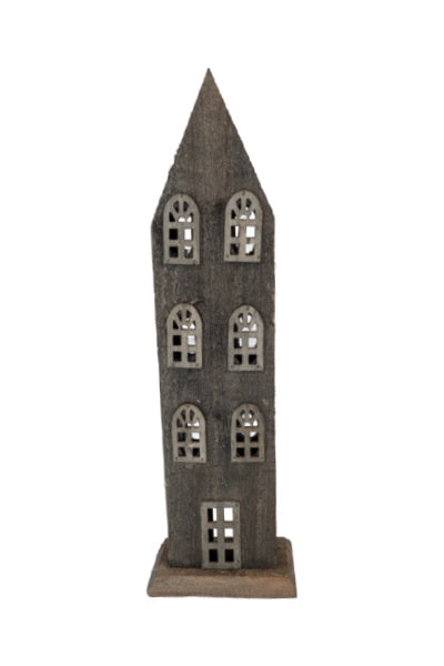 Rustic Wood House - 14"H