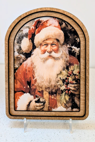 Arched Top Art - Santa with Holy