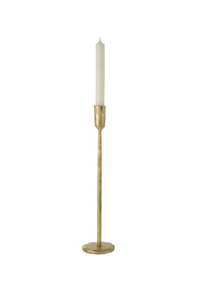Luna Gold Forged Candlestick