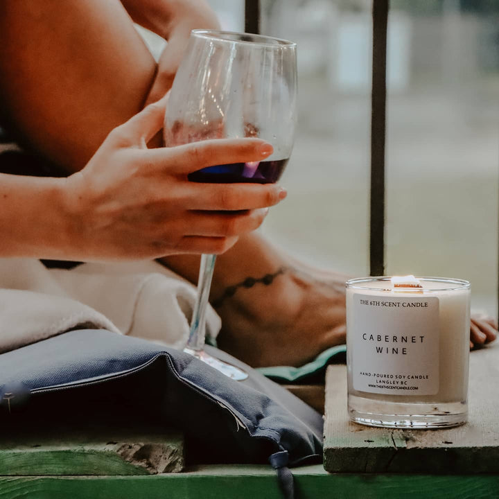 The 6th Scent Candle - Cabernet Wine With Wood Wick