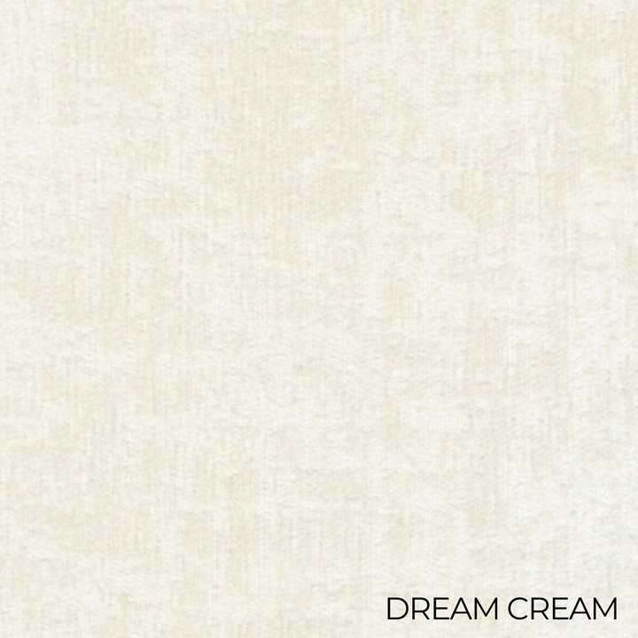 Textured cream fabric swatch with &