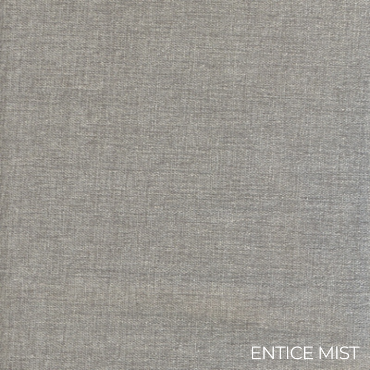Textured gray fabric swatch with &