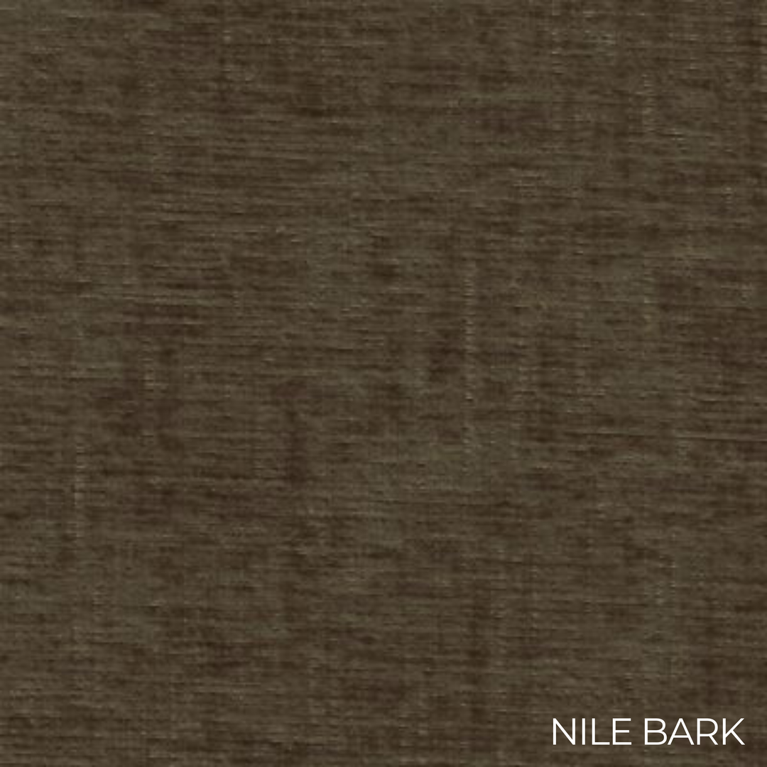 Nile Bark fabric swatch with a textured brown pattern