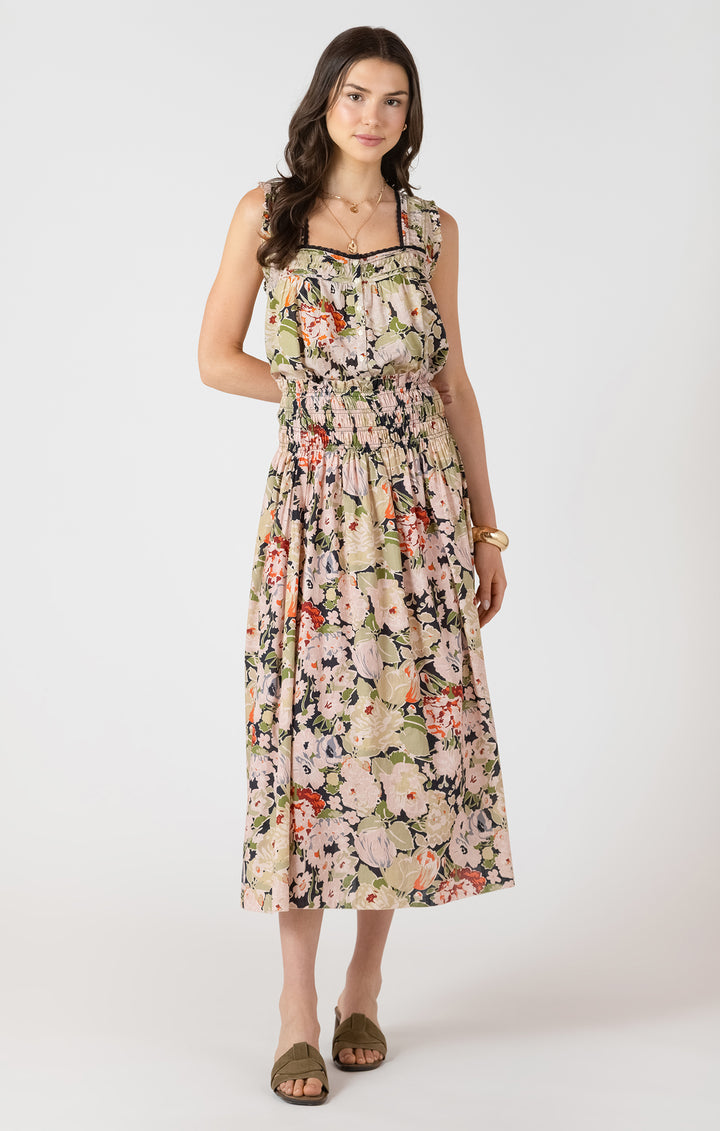Dex Pin Tuck Detail Button Front Tank - Vintage Rose