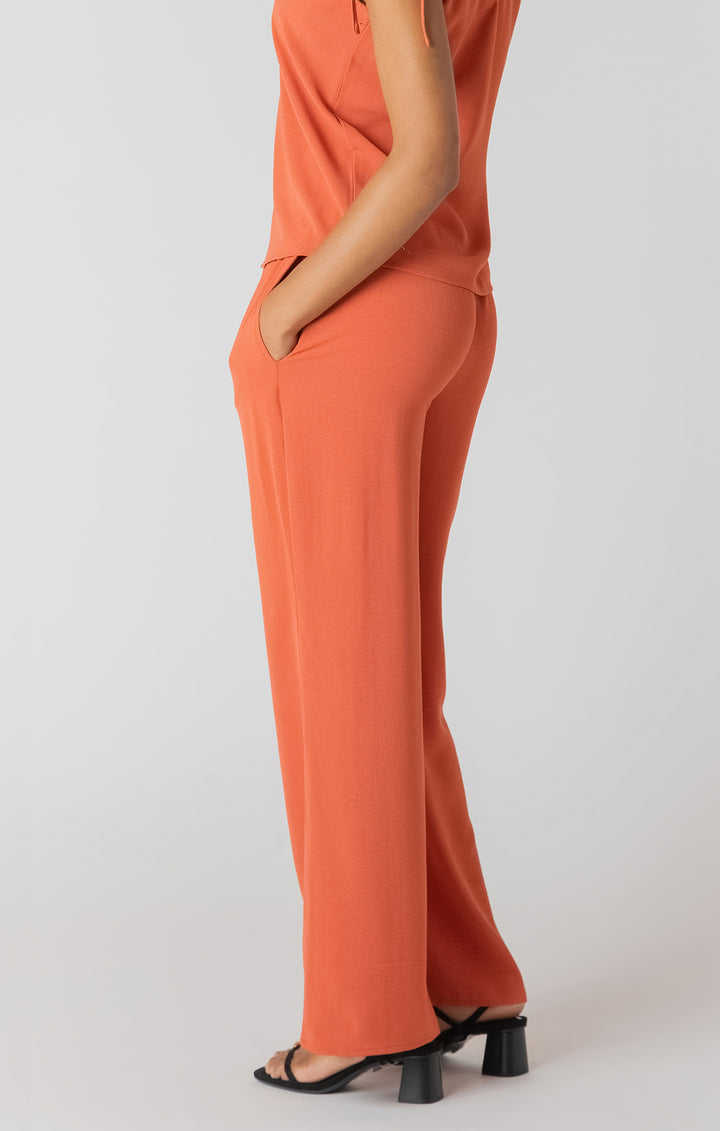 Room 34 High Waist Wide Leg Pants - Orange
