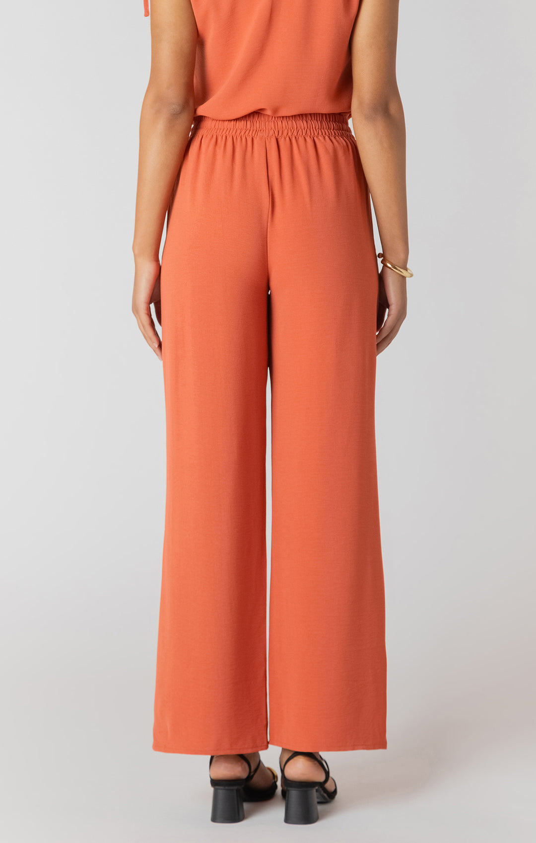 Room 34 High Waist Wide Leg Pants - Orange