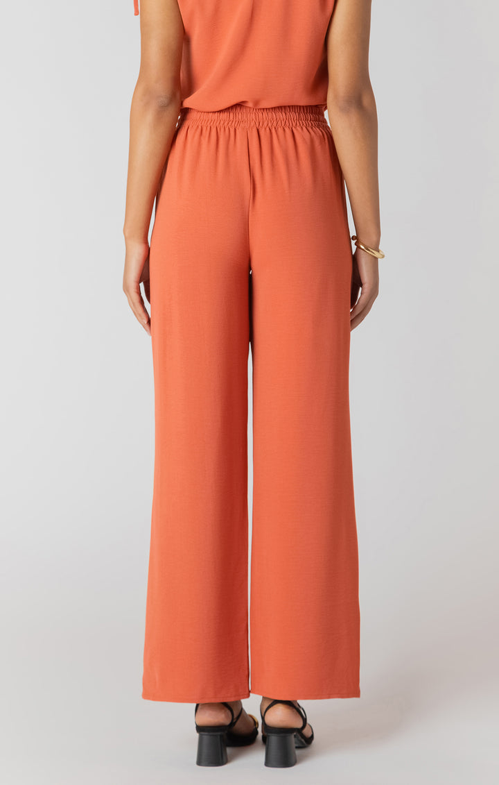 Room 34 High Waist Wide Leg Pants - Orange
