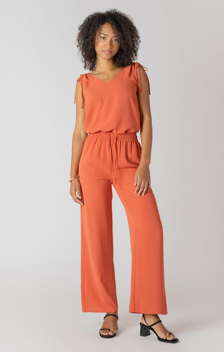 Room 34 High Waist Wide Leg Pants - Orange