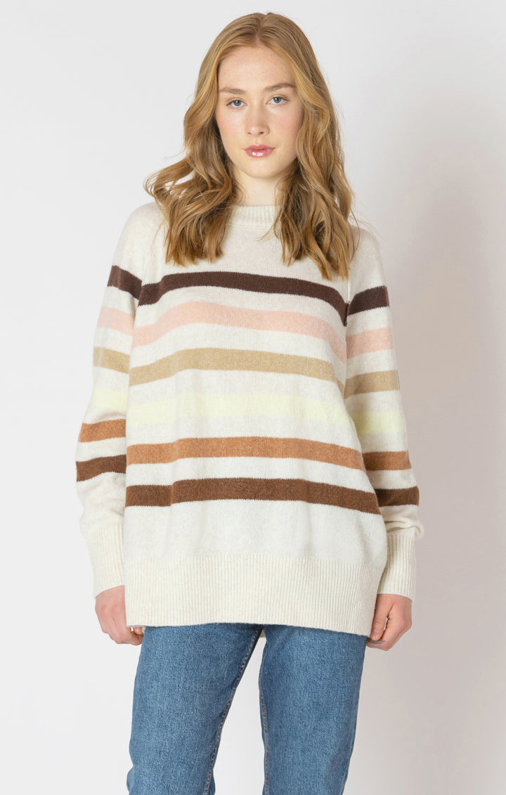 Dex Oversized Striped Sweater - Neutral