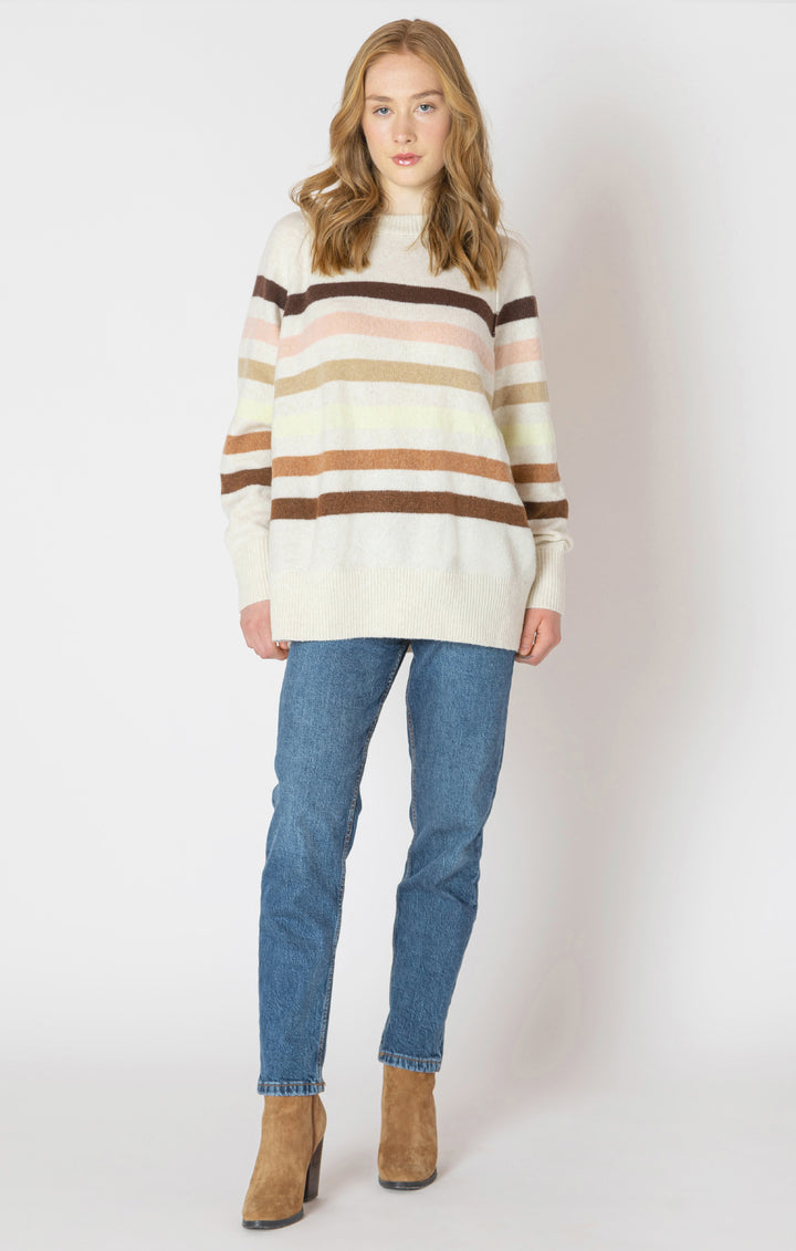 Dex Oversized Striped Sweater - Neutral