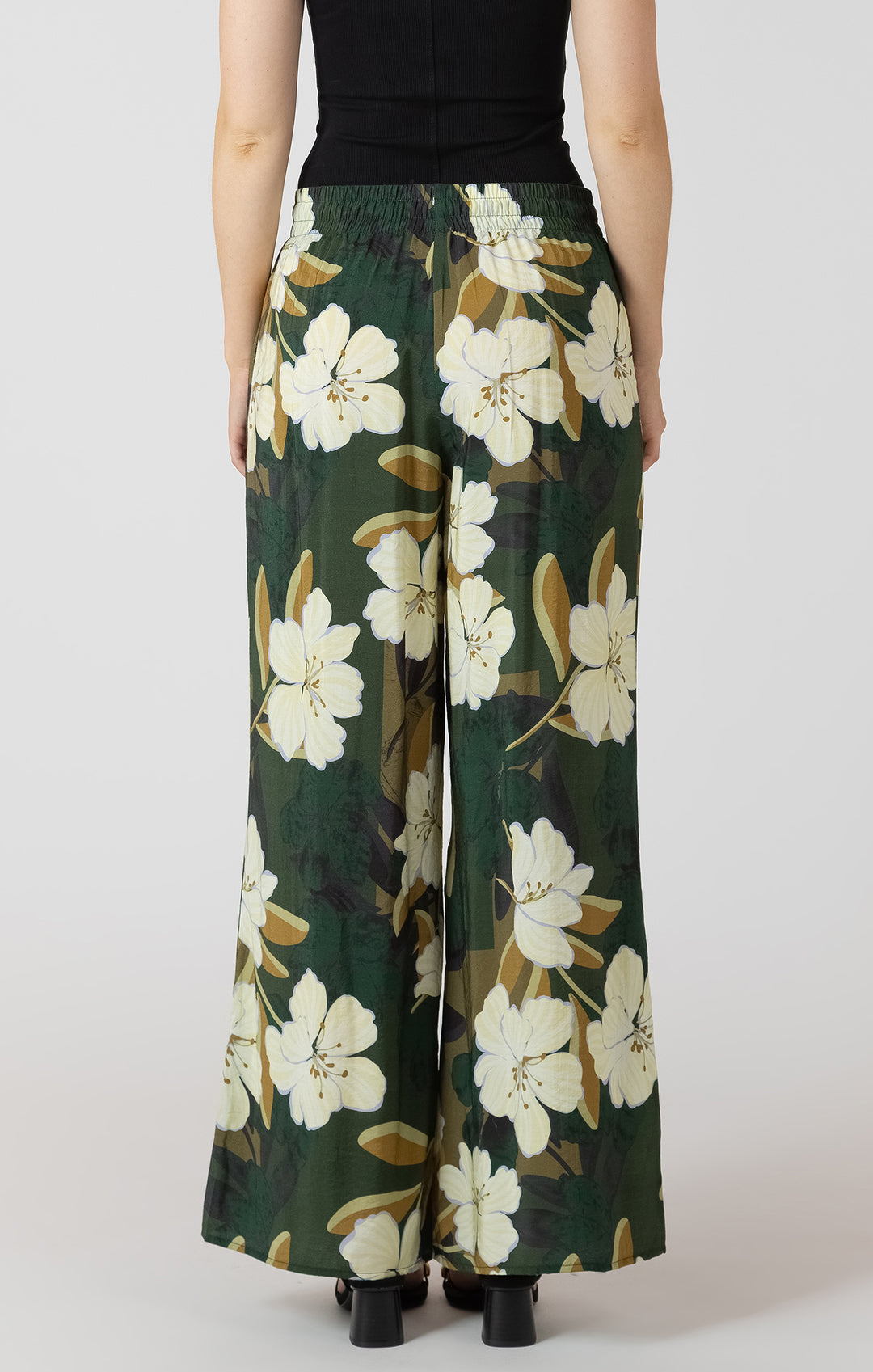 Dex Wide Flowy Pants - Palm Blossom