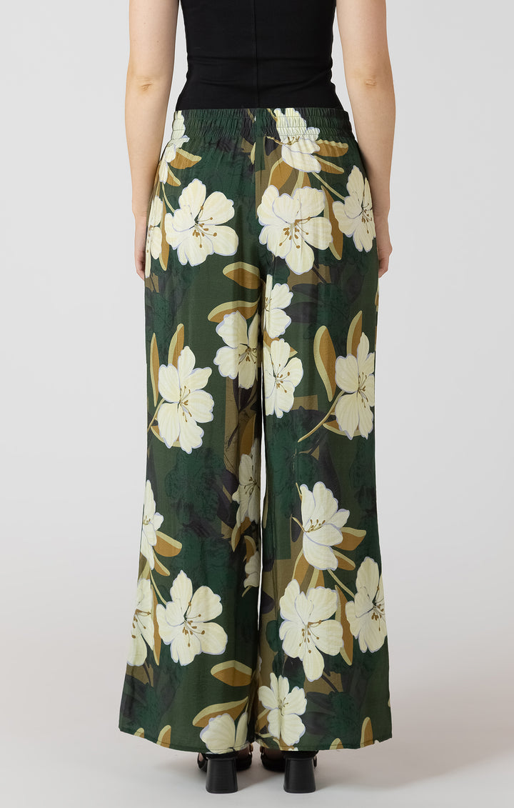 Dex Wide Flowy Pants - Palm Blossom