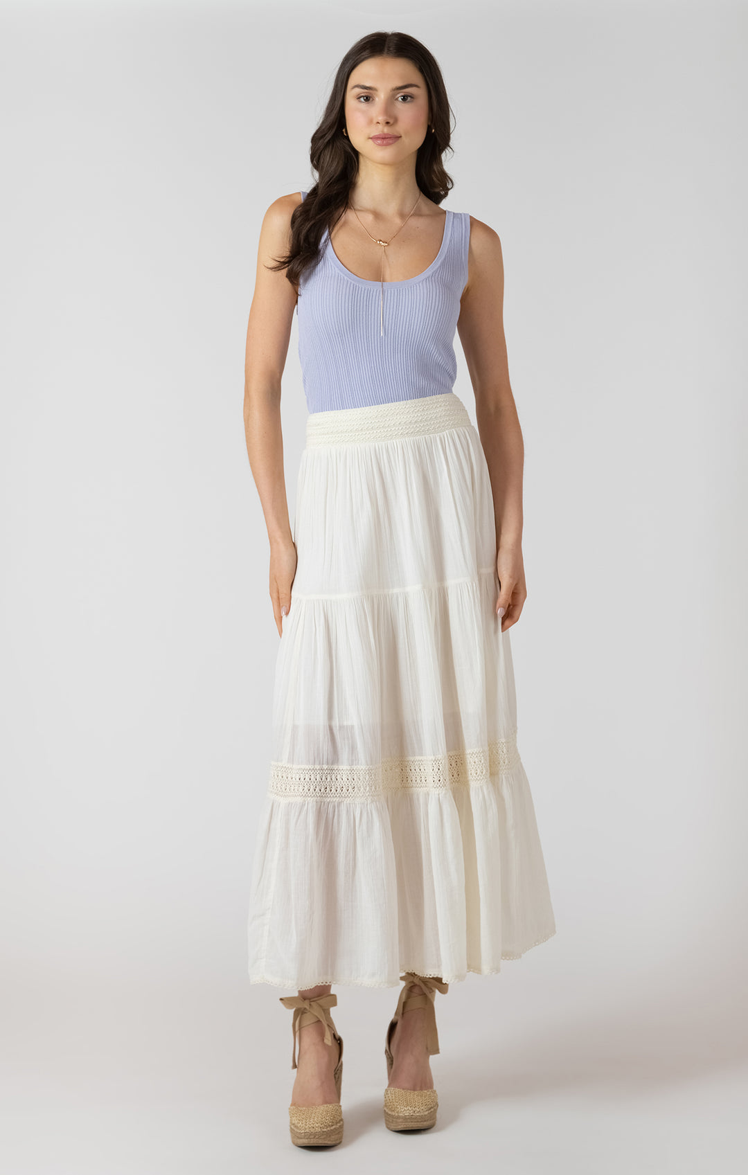 Dex Crochet Maxi Skirt - Ecru